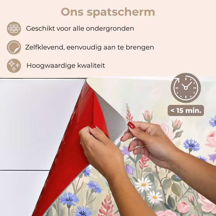 Bloemen - Tuin - Natuur - Kleurrijk keuken achterwand 2 middel -3d