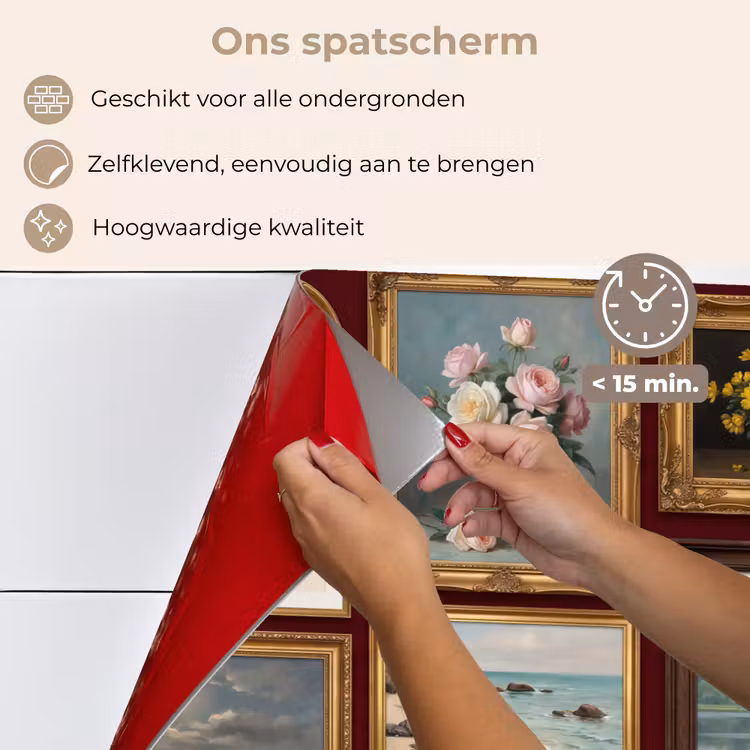 Bloemen - Vaas - Klassiek - Kunst - Rood keuken achterwand spatscherm klein -spatscherm_NL