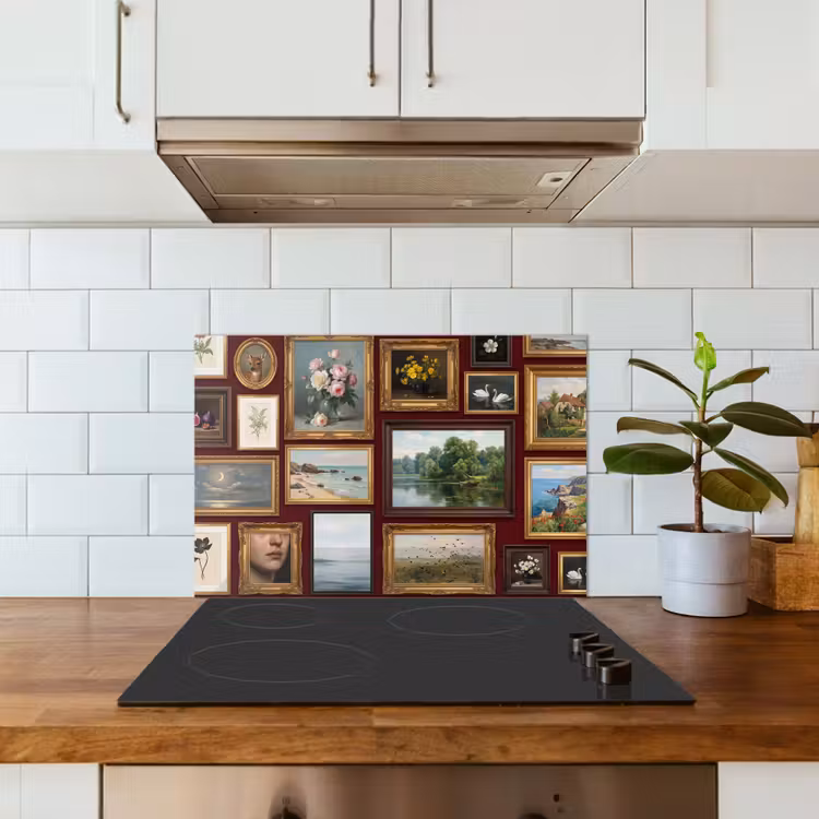 Bloemen - Vaas - Klassiek - Kunst - Rood keuken achterwand spatscherm klein -sfeer2