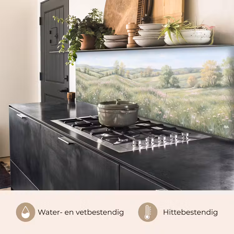 Bloemen veld - Bloemen - Groen keuken achterwand 2 middel -usp_NL