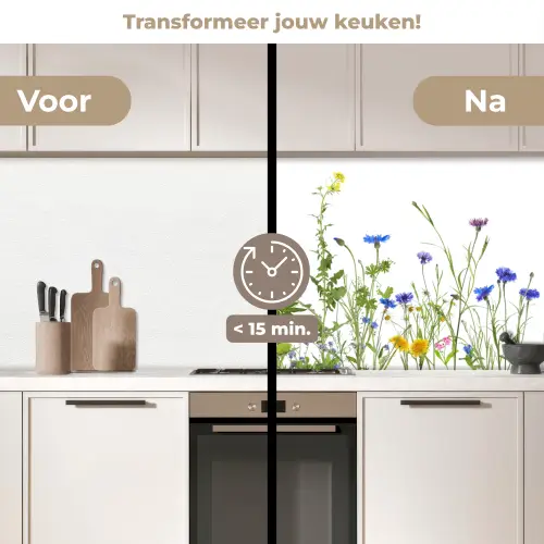 Bloemen - Veldbloemen - Lente keuken achterwand 2 middel -voor-na2_NL