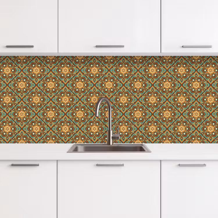 Bloemen - Vintage - Patronen - Bohemian - Mandala keuken achterwand 2 middel 871 -3d
