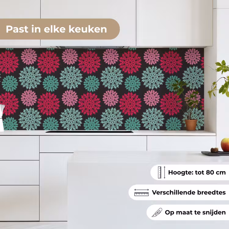 Bloemen - Vintage - Roze - Turquoise - Patronen keuken achterwand 2 middel 871 -sfeer4_NL