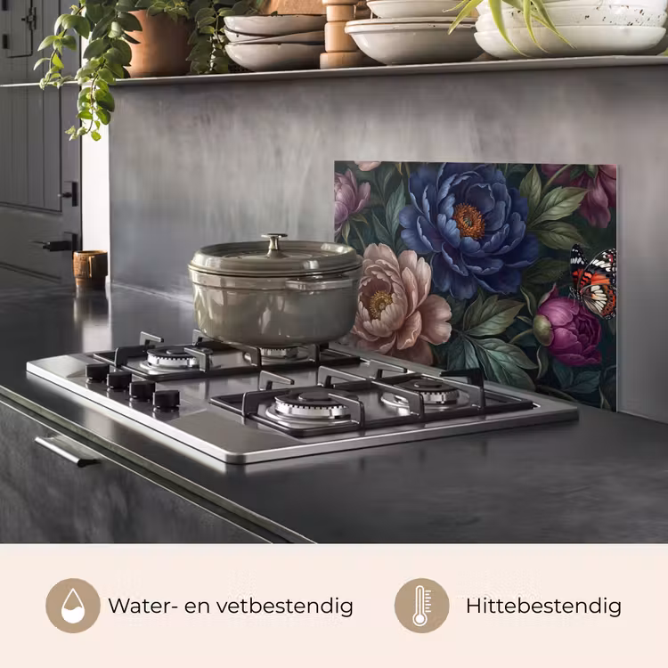 Bloemen - Vlinder - Natuur - Modern - Paars keuken achterwand spatscherm klein -usp_NL