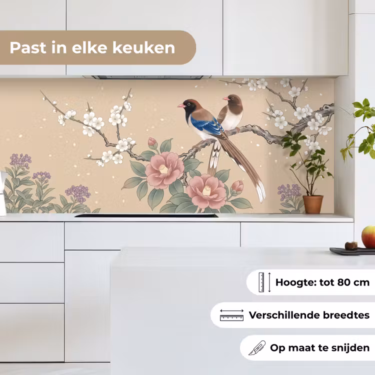Bloemen - Vogels - Bloemen keuken achterwand 2 middel -sfeer4_NL