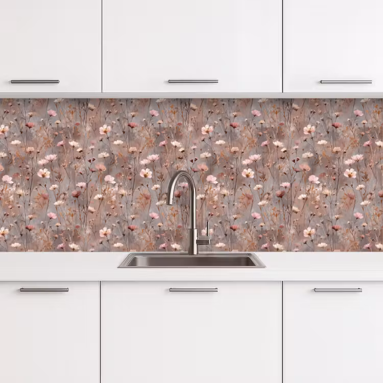 Bloemen - Wild - Pastel keuken achterwand 2 middel 871 -3d