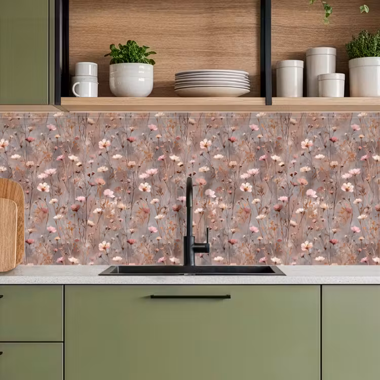 Bloemen - Wild - Pastel keuken achterwand 2 middel 871 -sfeer3