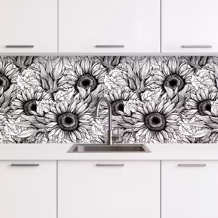 Bloemen - Zonnebloem - Patroon keuken achterwand 2 middel 871 -3d