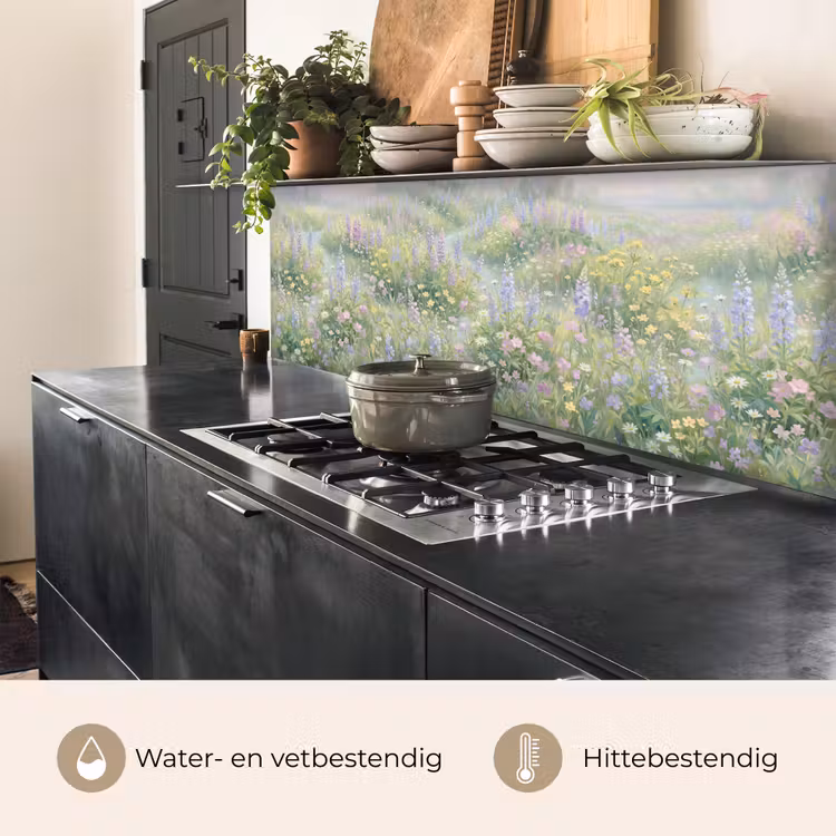Bloemenveld - Heuvels - Kleurrijk keuken achterwand 2 middel -usp_NL