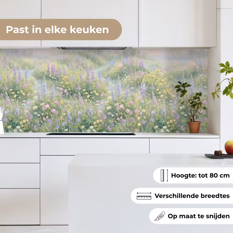 Bloemenveld - Heuvels - Kleurrijk keuken achterwand 2 middel -sfeer4_NL