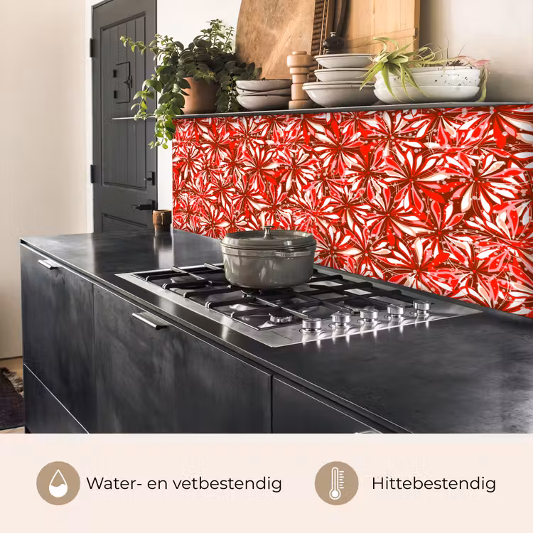 Bloesem - Rood - Patronen - Bloemen keuken achterwand 2 middel 871 -usp_NL