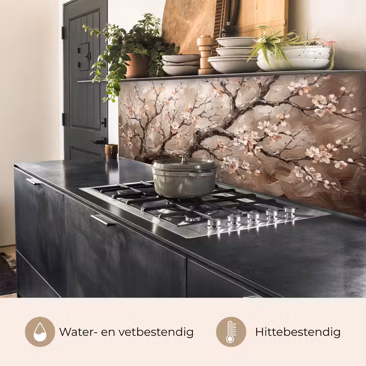 Bloesem - Takken - Schilderij - Beige - Serene keuken achterwand 2 middel -usp_NL