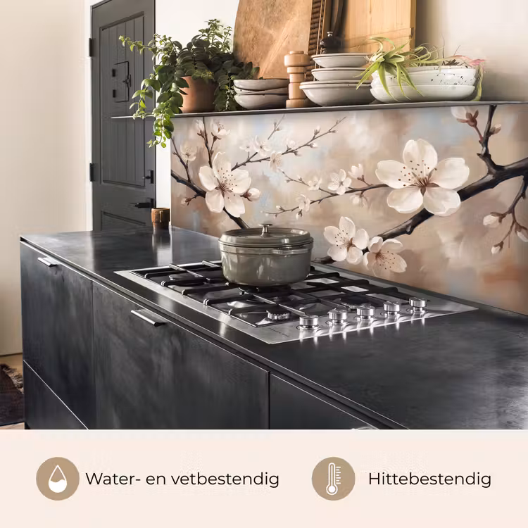 Bloesem - Takken - Schilderij - Beige - Serene keuken achterwand 2 middel -usp_NL