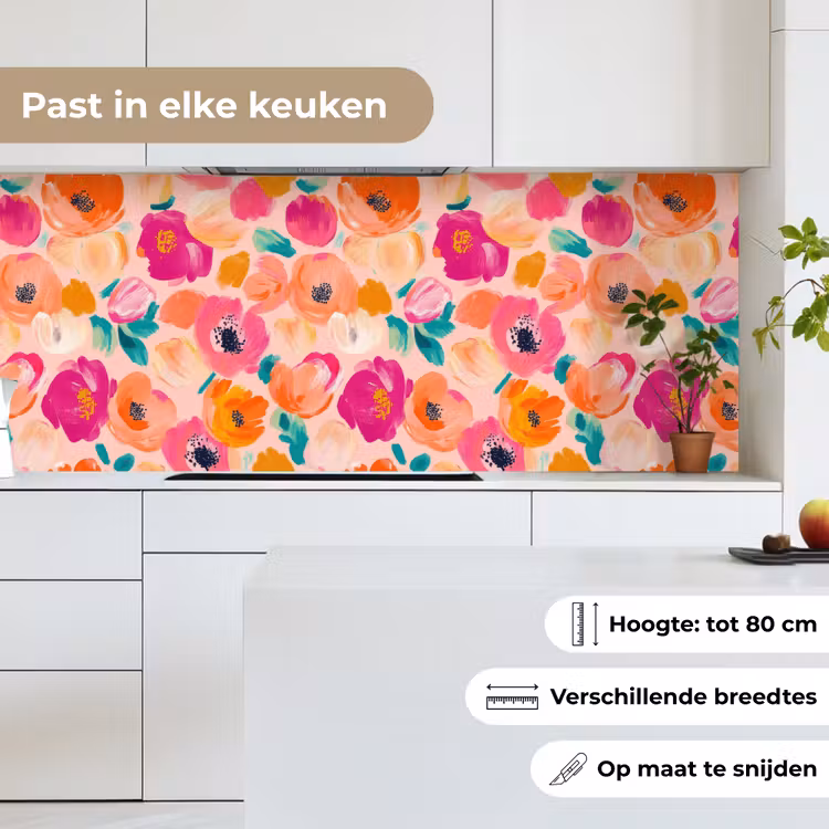 Bloesems - Vrolijk - Kleurrijk keuken achterwand 2 middel 871 -sfeer4_NL