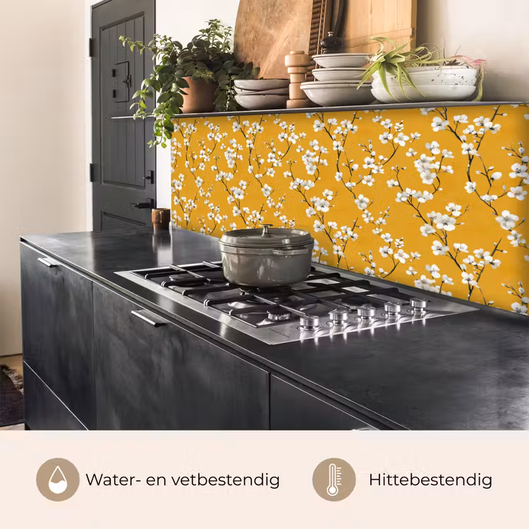 Bloesemtak - Aquarel - Geel keuken achterwand 2 middel 871 -usp_NL