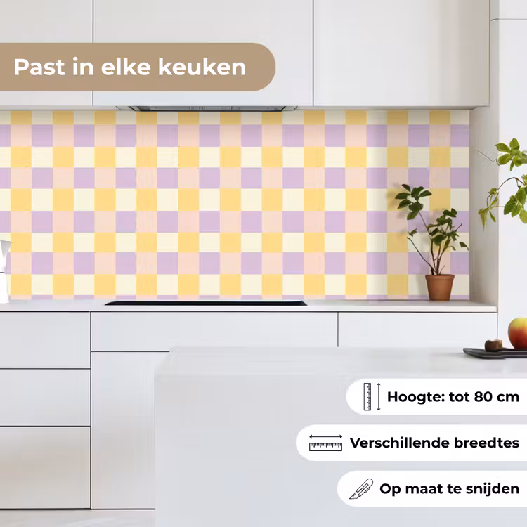 Blokjes - Lila - Geel keuken achterwand 2 middel 871 -sfeer4_NL