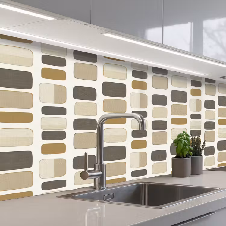 Blokken - Vintage - Grijs keuken achterwand 2 middel 871 -3d_schuin