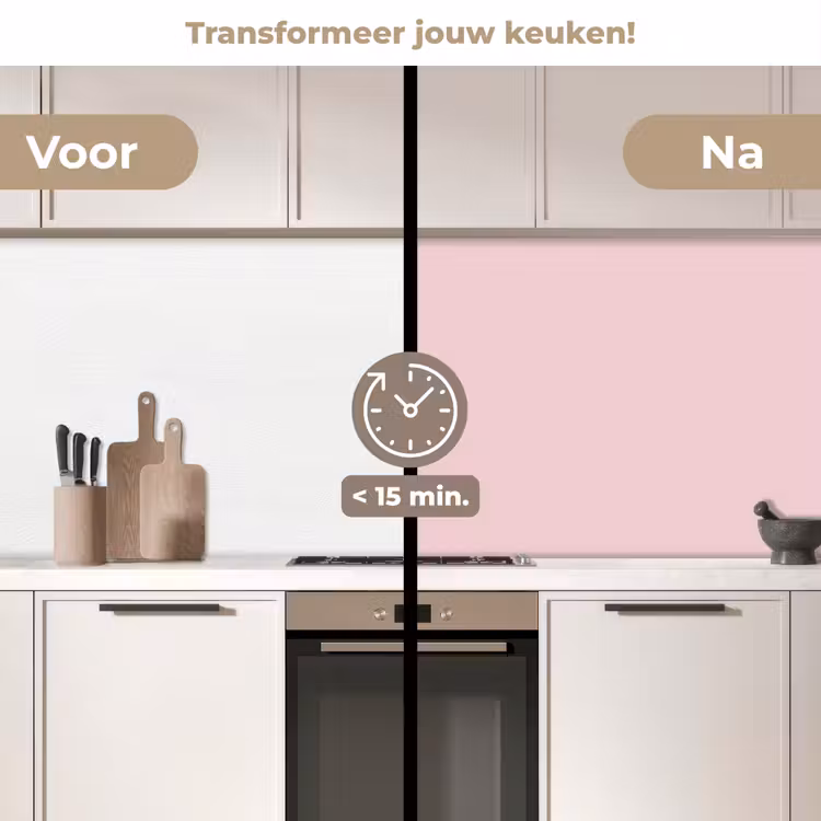 Blush - Pink - Roze keuken achterwand 2 middel 871 -voor-na2_NL
