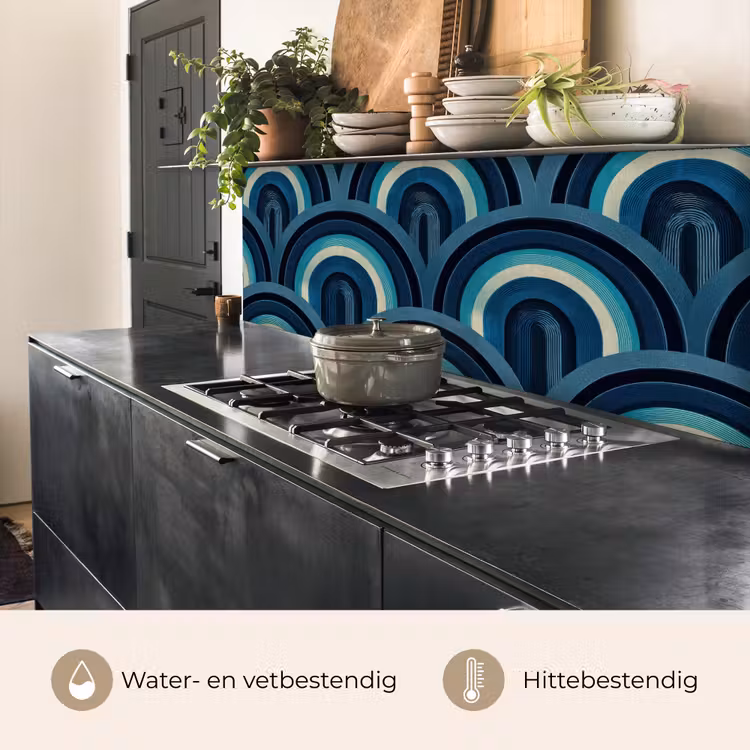 Bogen - Geometrisch - Patroon - Blauw - Retro keuken achterwand 2 middel 871 -usp_NL