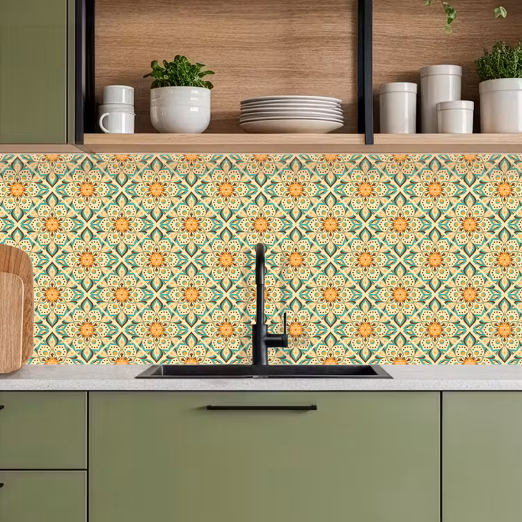 Boho - Patronen - Mandala - Bloemen keuken achterwand 2 middel 871 -sfeer3