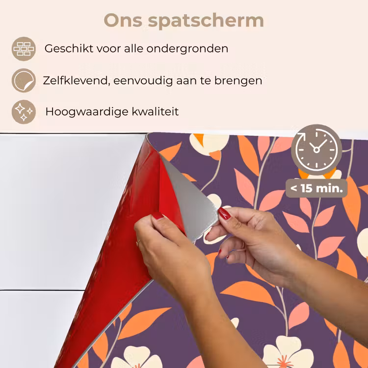 Boho - Vintage - Paars keuken achterwand 2 middel 871 -3d