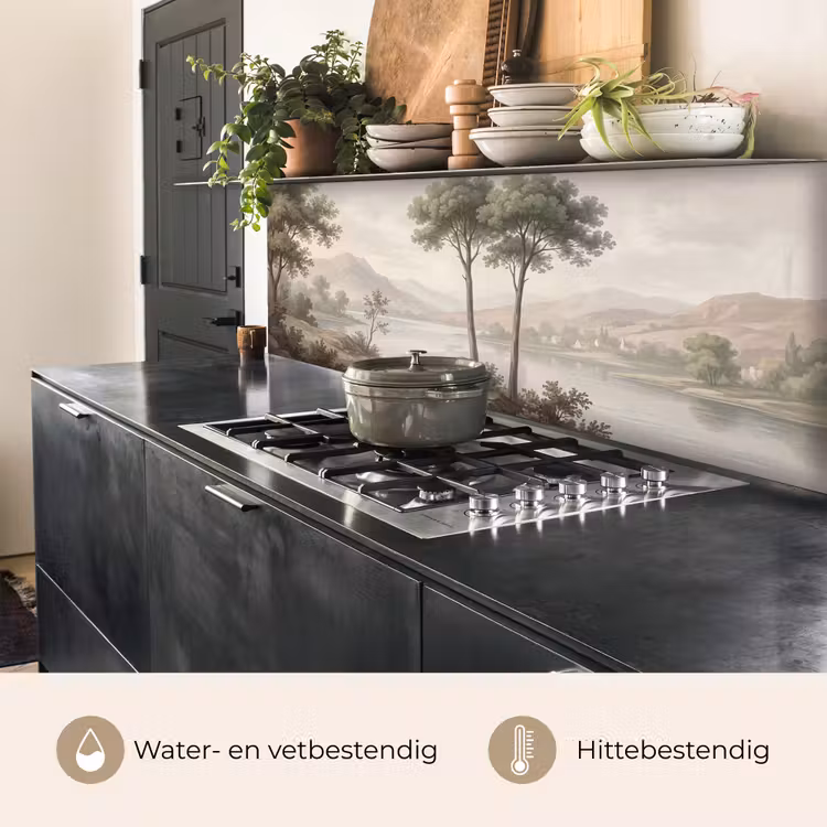 Bomen - Meer - Bergen - Illustratie keuken achterwand 2 middel -usp_NL