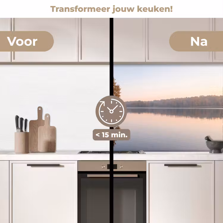 Bomen - Reflectie - Water - Zonsopgang - Serene keuken achterwand 2 middel -voor-na2_NL