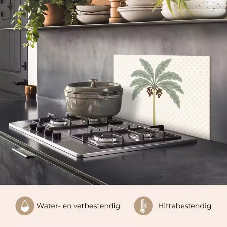 Boom - Bladeren - Groen - Decoratief - Beige keuken achterwand spatscherm klein -usp_NL