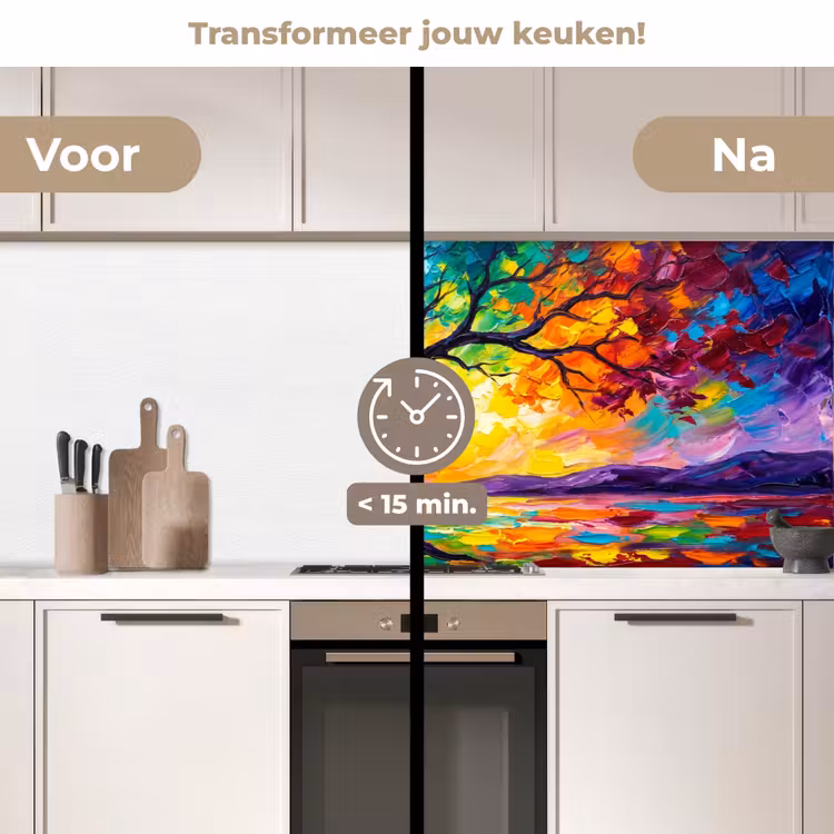 Boom - Landschap - Natuur - Abstract - Kleurrijk keuken achterwand 2 middel -voor-na2_NL