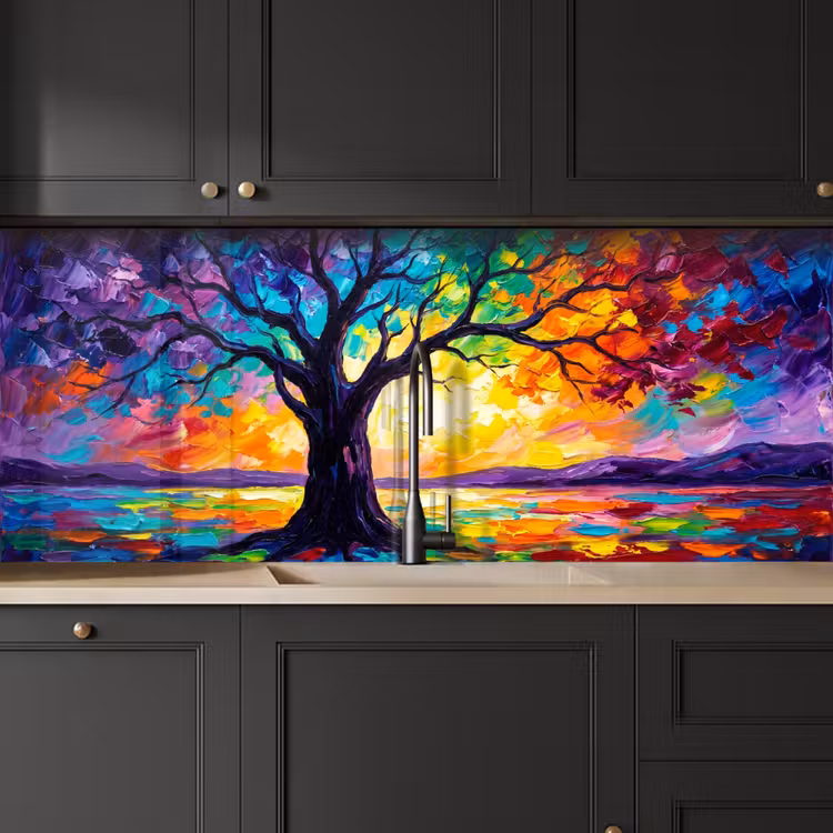 Boom - Landschap - Natuur - Abstract - Kleurrijk keuken achterwand 2 middel -sfeer1