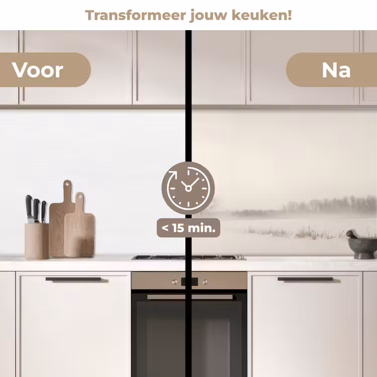 Boom - Mist - Sneeuw - Winter - Minimalistisch keuken achterwand 2 middel -voor-na2_NL