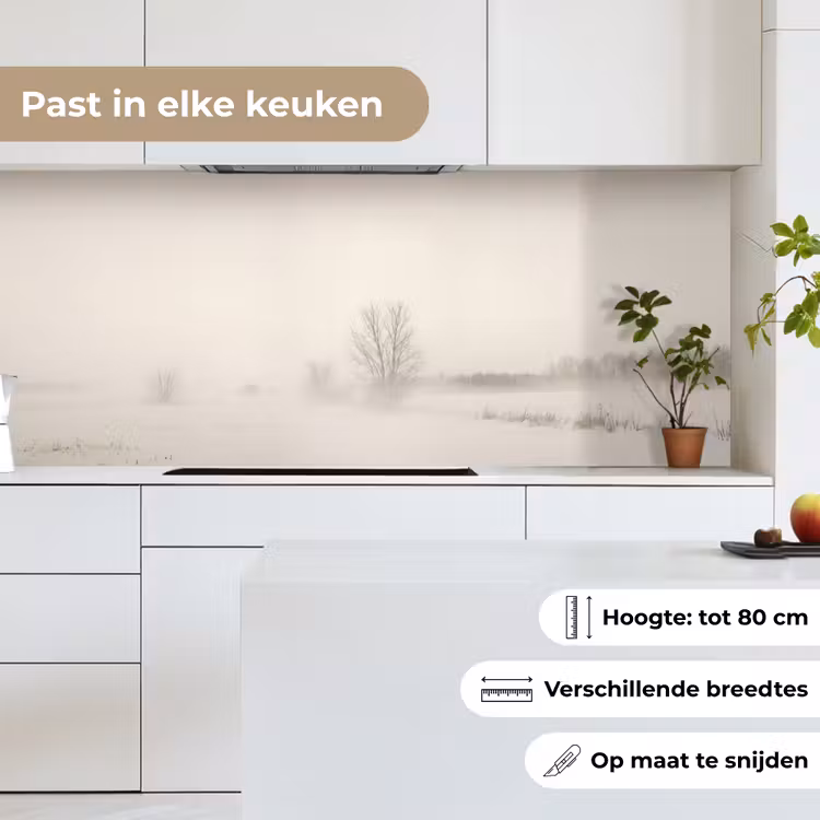 Boom - Mist - Sneeuw - Winter - Minimalistisch keuken achterwand 2 middel -sfeer4_NL