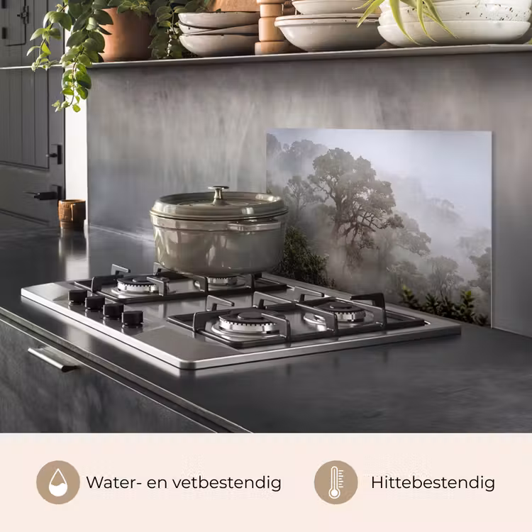 Boom - Mistig - Bos - Groen - Natuur keuken achterwand spatscherm klein -usp_NL