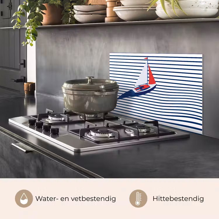 Boot - Water - Abstract - Blauw keuken achterwand spatscherm klein -usp_NL