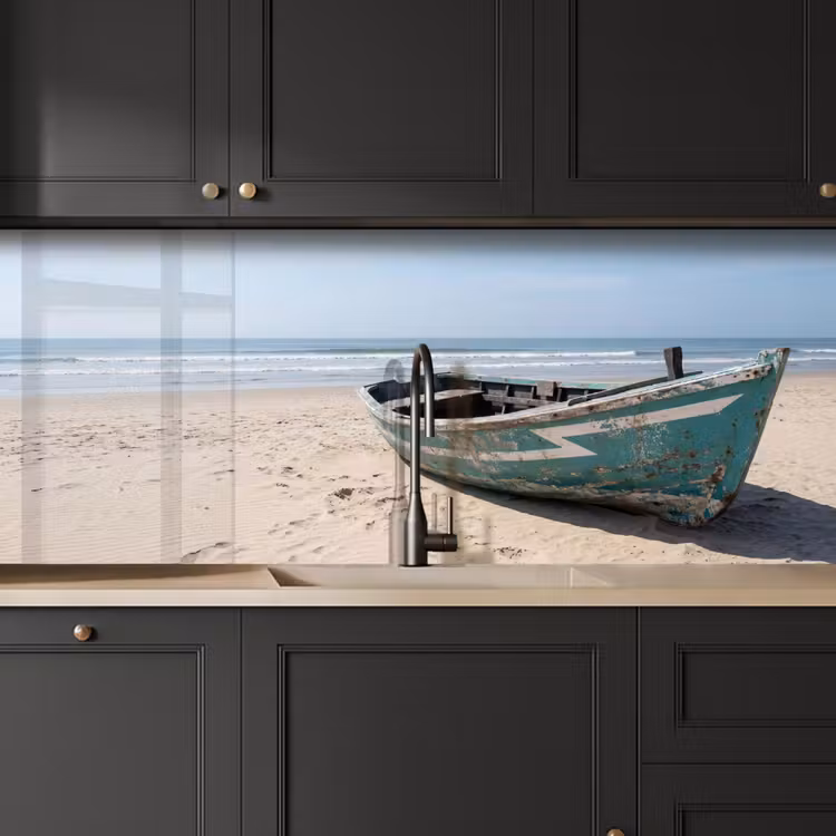 Boot - Zandstrand - Zee keuken achterwand 2 middel -sfeer1