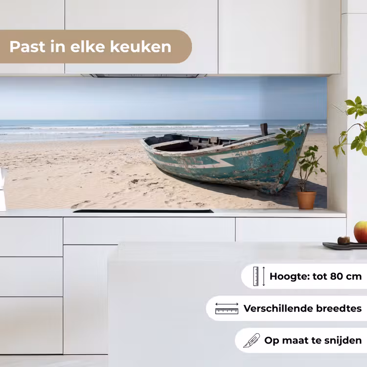 Boot - Zandstrand - Zee keuken achterwand 2 middel -sfeer4_NL