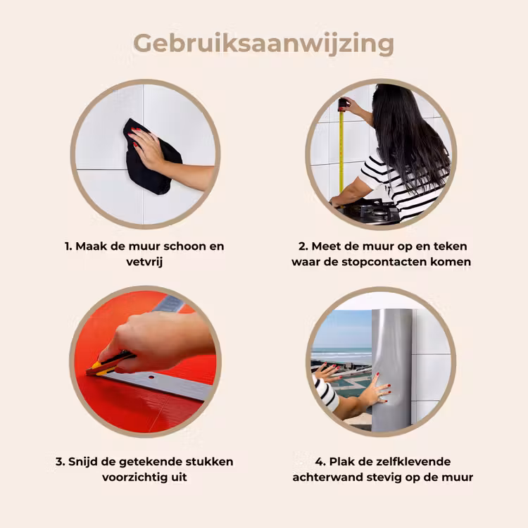 Boot - Zandstrand - Zee keuken achterwand 2 middel -gebruiksaanwijzing_NL