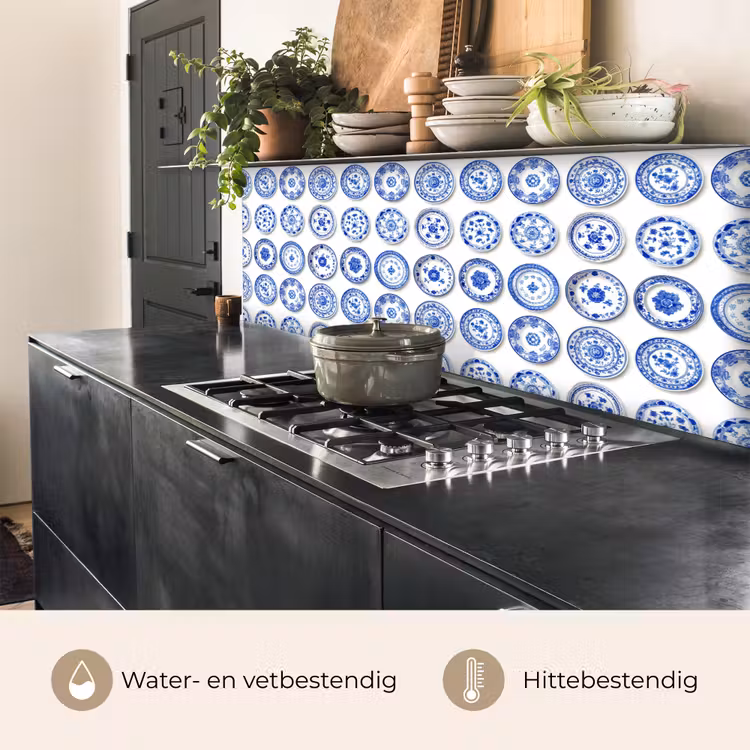 Borden - Bloemen - Patroon - Blauw keuken achterwand 2 middel 871 -usp_NL
