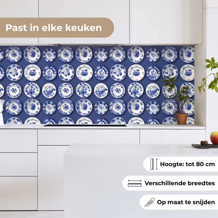 Borden - Floraal - Blauw keuken achterwand 2 middel 871 -sfeer4_NL