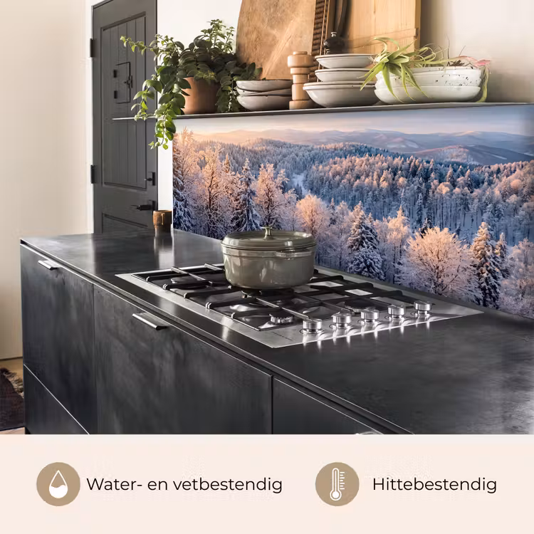 Bos - Bergen - Goud - Winter - Warm keuken achterwand 2 middel -usp_NL