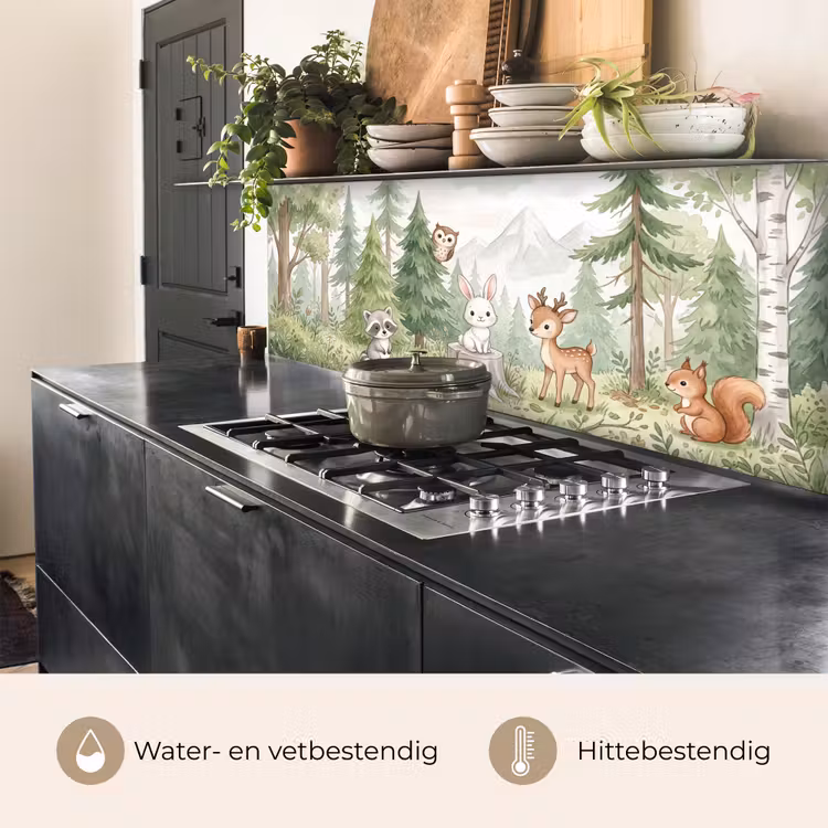 Bos - Dieren - Groen keuken achterwand 2 middel -usp_NL