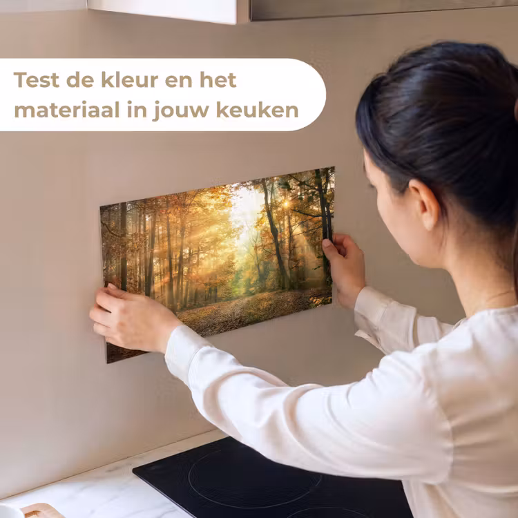 Bos - Herfst - Zon - Landschap - Natuur - Bomen - Bladeren keuken achterwand sample klein -USP_sampleNL