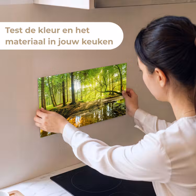 Bos - Landschap - Water - Bomen - Zon - Groen - Natuur keuken achterwand sample klein -USP_sampleNL