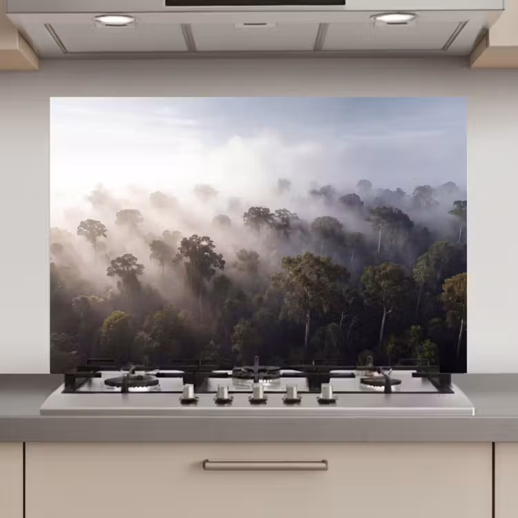 Bos - Mist - Natuur - Groen keuken achterwand spatscherm klein -3d_website