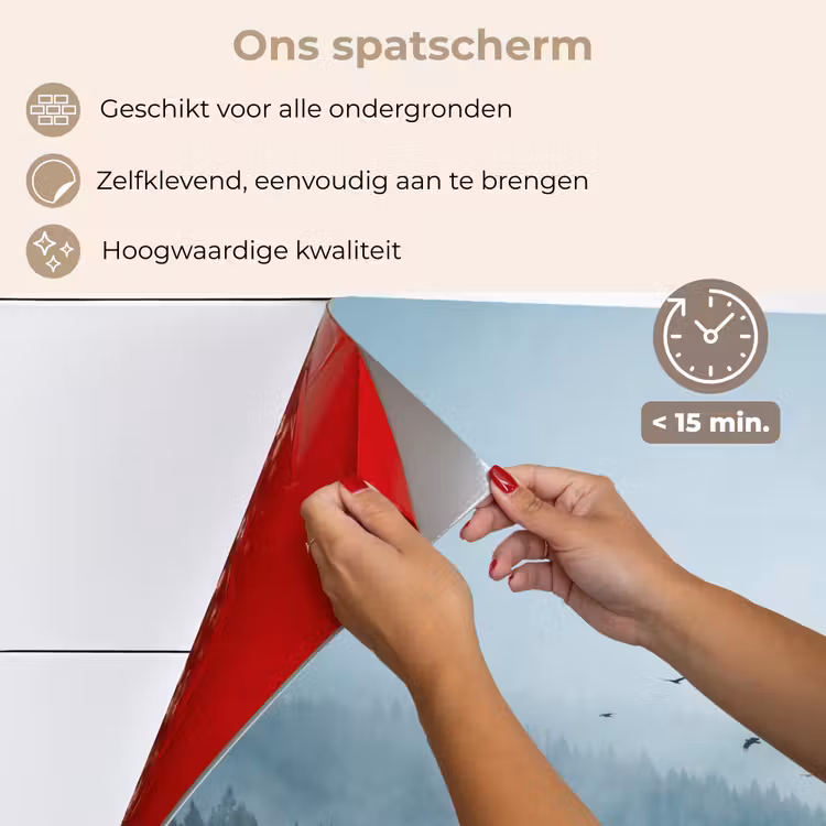 Bos - Mist - Vogels - Natuur - Groen keuken achterwand spatscherm klein -spatscherm_NL