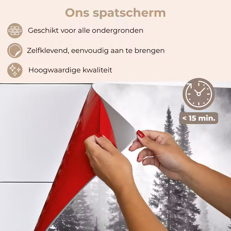 Bos - Mist - Winter - Monochroom - Natuur keuken achterwand spatscherm klein -spatscherm_NL