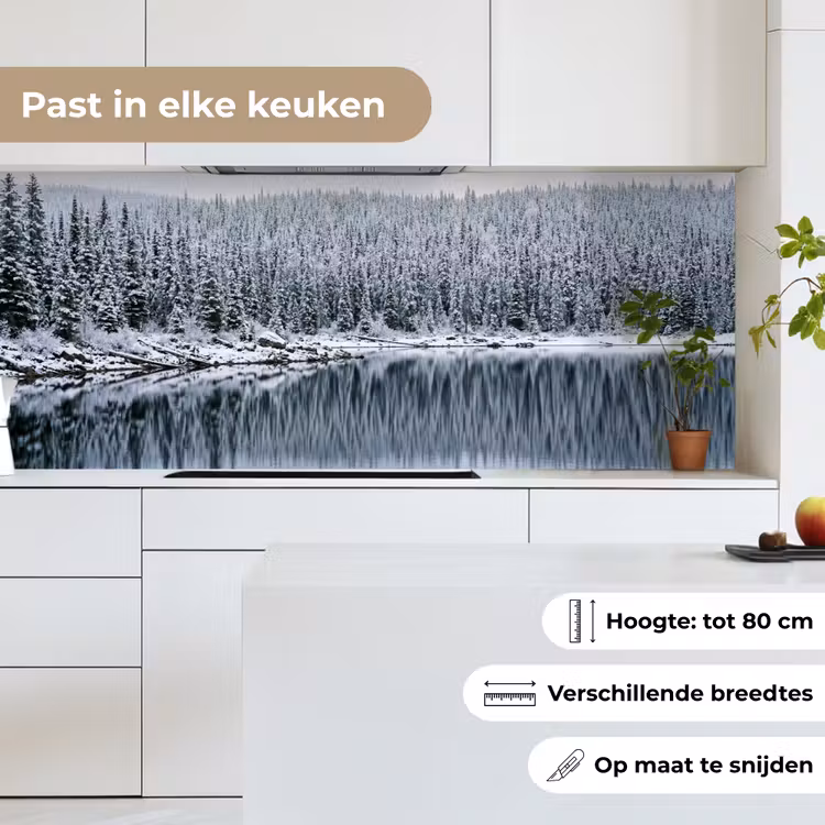 Bos - Reflectie - Meer - Winter - Serene keuken achterwand 2 middel -sfeer4_NL