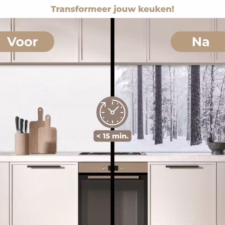 Bos - Sneeuw - Pad - Winter - Stilte keuken achterwand 2 middel -voor-na2_NL