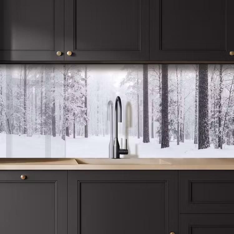 Bos - Sneeuw - Pad - Winter - Stilte keuken achterwand 2 middel -sfeer1