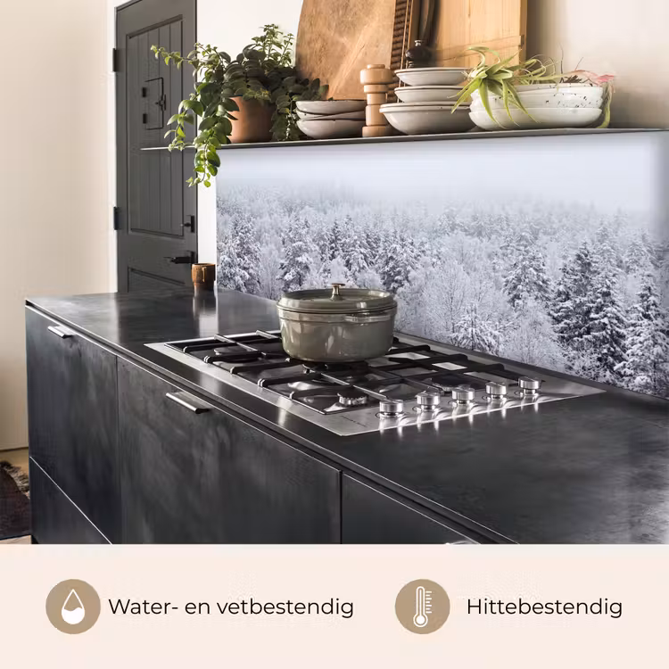 Bos - Sneeuw - Winter - Natuur - Wit keuken achterwand 2 middel -usp_NL